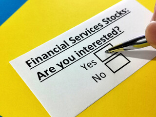 Obraz premium Questionnaire about stock investment