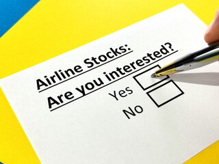 Fototapeta premium Questionnaire about stock investment