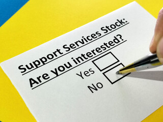 Obraz premium Questionnaire about stock investment