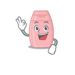 Baby cream mascot design style showing Okay gesture finger