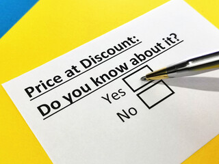 Obraz premium Questionnaire about stock investment