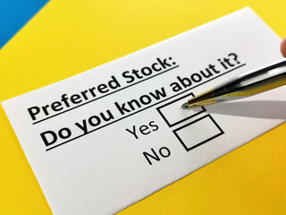 Fototapeta premium Questionnaire about stock investment