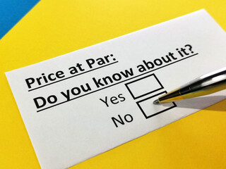 Obraz premium Questionnaire about stock investment