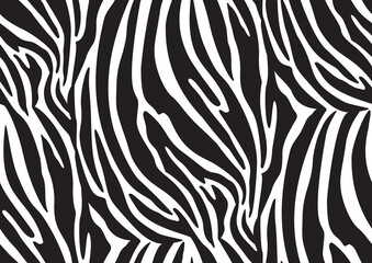 Zebra seamless pattern in abstract style on black background. Vector illustration. Camouflage.