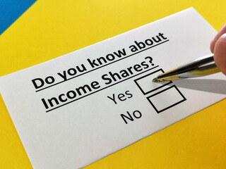 Obraz premium Questionnaire about stock investment