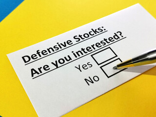 Obraz premium Questionnaire about stock investment