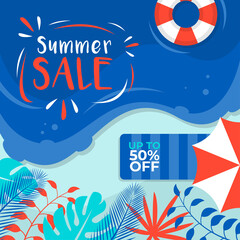 Eye catching summer sale mobile banners, Sale social media post or banner template