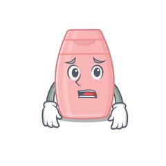 Cartoon design style of baby cream having worried face