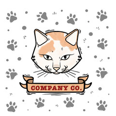 logo gato para tienda de mascotas o refugio