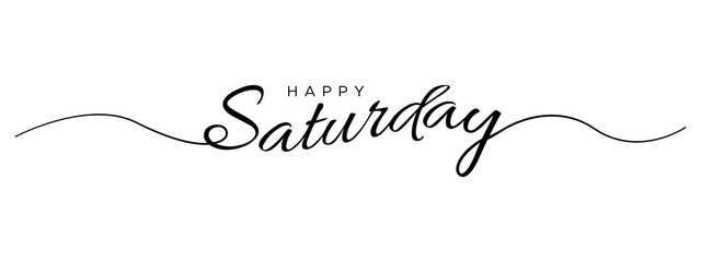 happy saturday letter calligraphy banner