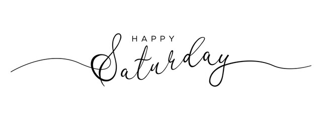 happy saturday letter calligraphy banner