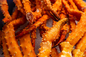 Red crab legs. Healthy nutritious food. Sea food. Health diet.