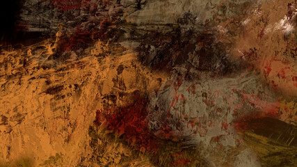 Abstract digital painting of geologic mountain illustration background