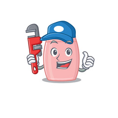 cartoon character design of baby cream as a Plumber with tool
