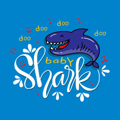 Baby shark lettering concept for  T-Shirts, Hoodie, Tank, gifts. card,poster,banner.
