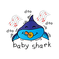 Baby shark lettering concept for  T-Shirts, Hoodie, Tank, gifts. card,poster,banner.