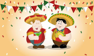 Obraz na płótnie Canvas character design celebrating the traditional Mexican holidays