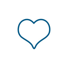 Heart Line Blue Icon On White Background. Blue Flat Style Vector Illustration