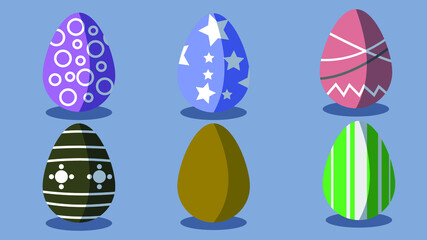 set of easter eggs