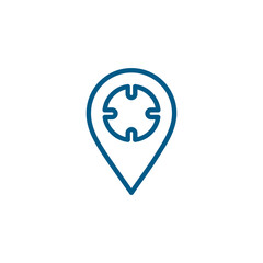 Locator Line Blue Icon On White Background. Blue Flat Style Vector Illustration