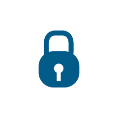 Lock Blue Icon On White Background. Blue Flat Style Vector Illustration