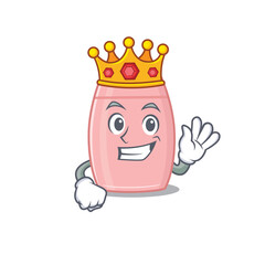 A Wise King of baby cream mascot design style with gold crown