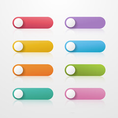 Vector set long button web design