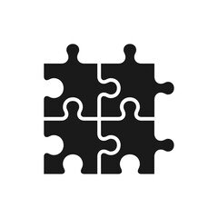puzzle icon in trendy flat design