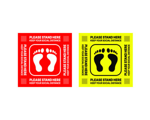 Please Stand Here - Floor Sticker to protect from COVID-19 coronavirus