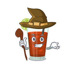 Cuba libre cocktail funny but sneaky witch cartoon character design