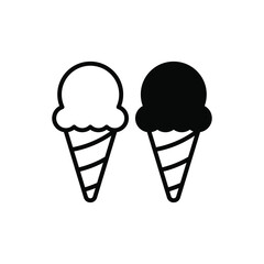 Ice Cream Cone Icon Vector Illustration Logo Template