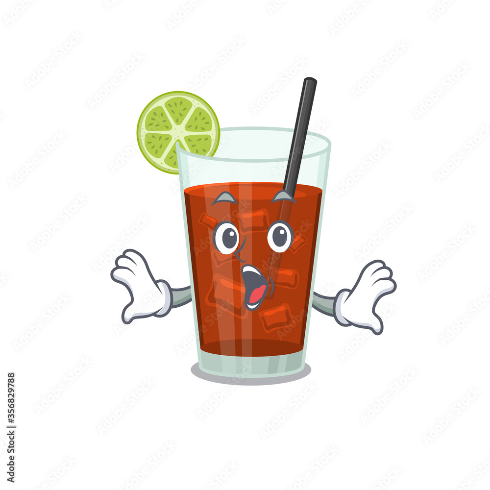 Canvas Prints Cuba libre cocktail mascot design concept having a surprised gesture