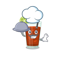 mascot design of cuba libre cocktail chef serving food on tray