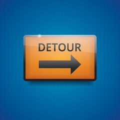 detour right arrow sign