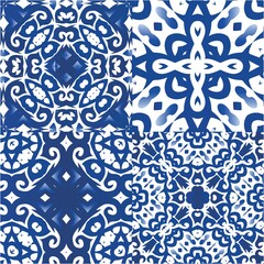 Antique azulejo tiles patchworks.