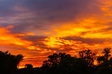 Fototapeta na wymiar Beautiful Illuminated Clouds at Sunset