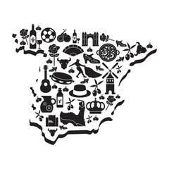 Fototapeta premium spain map with icons