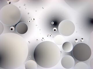 Beautiful white and black bubbles oil with shiny and gray color ,droplets macro image ,abstract background ,wallpaper	