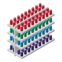 Fototapeta premium racks with tin cans