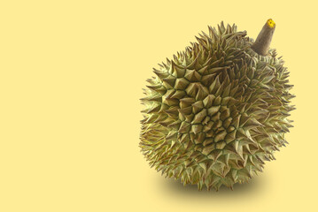 Naklejka na ściany i meble Durian on a yellow background