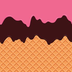 Wafer with dripping cream repeatable background