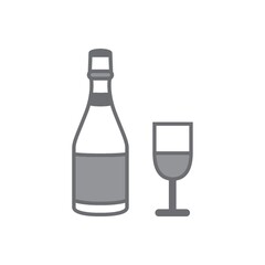wine bottle and wine glass