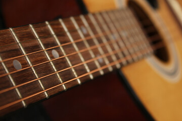 Acoustic Guitar Close-up Shallow DOF