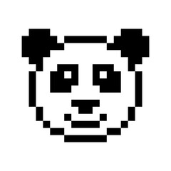 Pixel panda image. Animal pixels in Vector Illustration