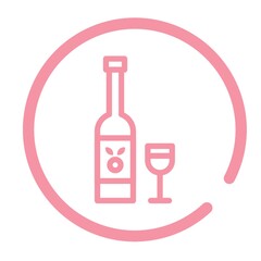 wine bottle and glass