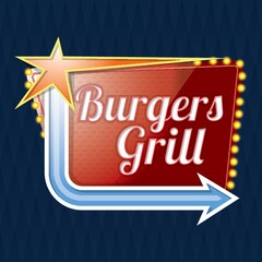 burgers grill signboard