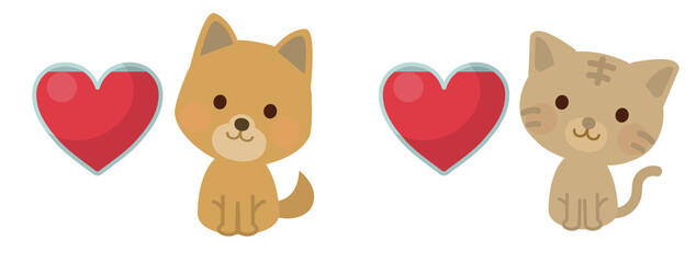 献血や採血する　犬と猫　イラスト