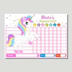 unicorn reward chart for kids