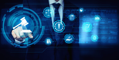 Compliance rule law and regulation graphic interface for business quality policy planning to meet...