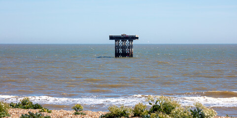 Fototapeta na wymiar Looking out to sea at Sizewell Suffolk